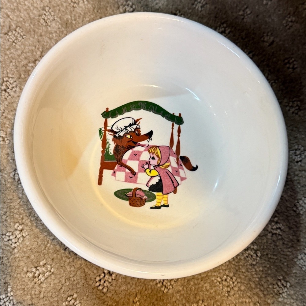 Children's Storytime White Bowl little red riding hood 1970s bowl